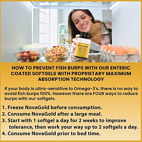 Omega 3 Aceite de Pescado NovaGold – Suplemento de 2000mg EPA DHA – Cápsulas Blandas Sin Eructos – Apoya Corazón, Cerebro, Articulaciones, Inmunidad - imagen 2