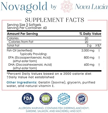 Omega 3 Aceite de Pescado NovaGold – Suplemento de 2000mg EPA DHA – Cápsulas Blandas Sin Eructos – Apoya Corazón, Cerebro, Articulaciones, Inmunidad - imagen 3