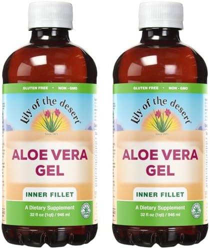 Gel de Aloe Vera Lily Of The Desert - Consistencia Más Espesa, Bebida de Aloe Vera con Vitaminas Naturales y Enzimas Digestivas, 32 Oz (Paquete de 2) - imagen 1