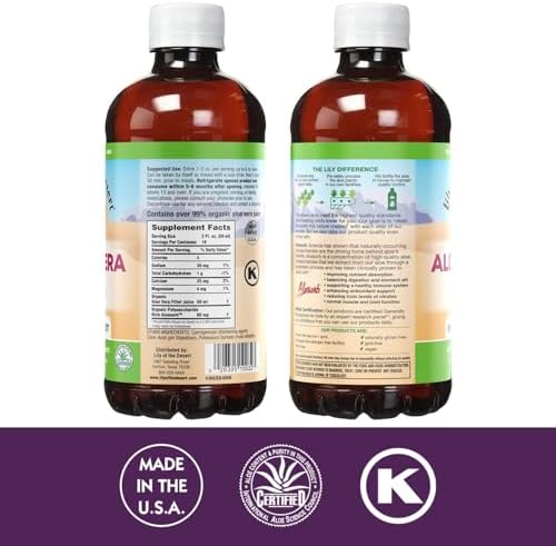 Gel de Aloe Vera Lily Of The Desert - Consistencia Más Espesa, Bebida de Aloe Vera con Vitaminas Naturales y Enzimas Digestivas, 32 Oz (Paquete de 2) - imagen 2