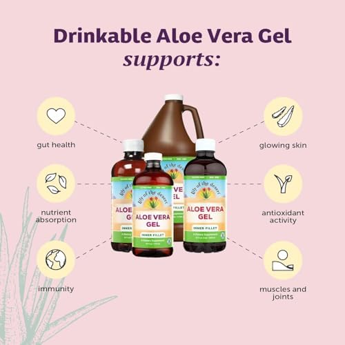 Gel de Aloe Vera Lily Of The Desert - Consistencia Más Espesa, Bebida de Aloe Vera con Vitaminas Naturales y Enzimas Digestivas, 32 Oz (Paquete de 2) - imagen 3