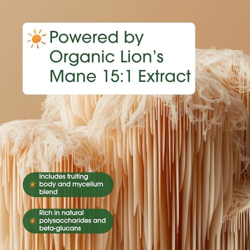 NatureBell Melena de León - 240 Cápsulas - Cuerpo Frutal Orgánico y Micelio - Soporte para Cerebro, Inmunidad y Energía - Extracto de Alta Potencia - - imagen 6