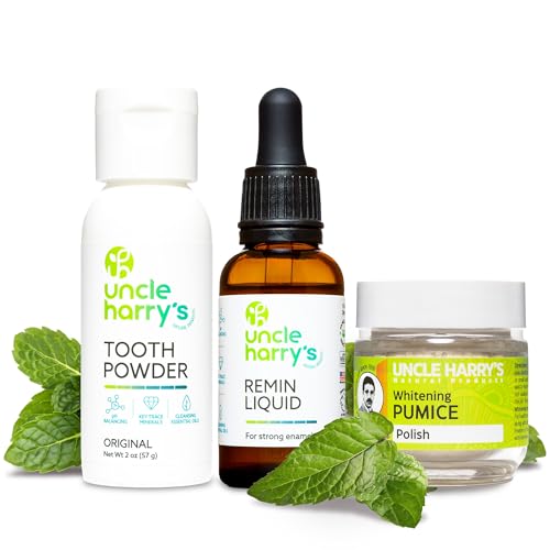 Kit de Remineralización Natural de Uncle Harry's con Blanqueamiento Dental - 3 Productos para Fortalecer Esmalte Débil, Iluminar Sonrisa y Corregir - imagen 1