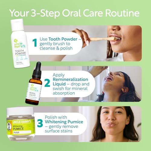 Kit de Remineralización Natural de Uncle Harry's con Blanqueamiento Dental - 3 Productos para Fortalecer Esmalte Débil, Iluminar Sonrisa y Corregir - imagen 3