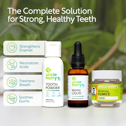 Kit de Remineralización Natural de Uncle Harry's con Blanqueamiento Dental - 3 Productos para Fortalecer Esmalte Débil, Iluminar Sonrisa y Corregir - imagen 4