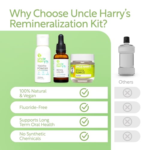 Kit de Remineralización Natural de Uncle Harry's con Blanqueamiento Dental - 3 Productos para Fortalecer Esmalte Débil, Iluminar Sonrisa y Corregir - imagen 5