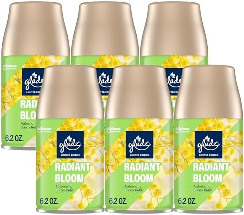 Recarga de Spray Automático Glade, Aroma Radiant Bloom, Ambientador para Hogar y Baño, 6.2 Oz, Paquete de 6 - imagen 1