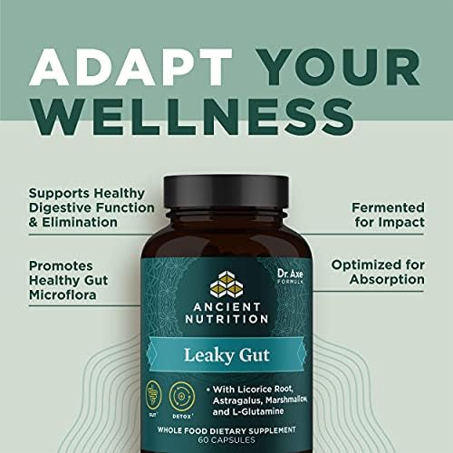 Suplemento de Salud Digestiva Ancient Nutrition para Intestino Permeable, Cápsulas de 60, con Raíz de Regaliz, Astrágalo, Malvavisco y L-Glutamina, - imagen 5