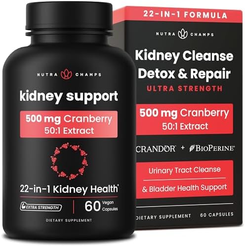 Suplemento Detox para Riñones | 22 en 1 | Extracto de Arándano | Fórmula Premium de Reparación y Limpieza | Salud del Tracto Urinario | 60 Cápsulas - imagen 1