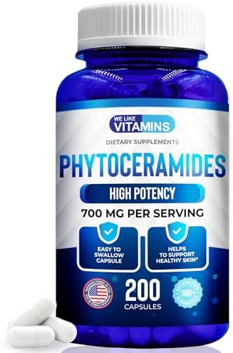 Phytoceramidas We Like Vitamins 700mg - 200 Cápsulas Naturales Sin Trigo - Suplemento de Ceramidas para la Piel - Hidratación y Rejuvenecimiento para - imagen 1