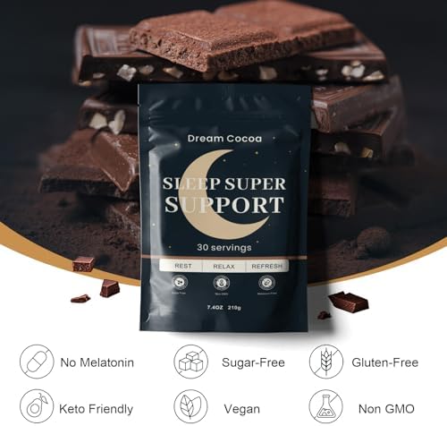 Cacao Caliente de Magnesio – Bebida Natural para Dormir sin Melatonina con Hongo Reishi, L-Teanina y Zinc Glicinato – 30 Porciones para Relajación y - imagen 5
