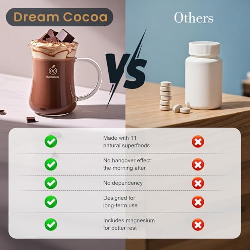 Cacao Caliente de Magnesio – Bebida Natural para Dormir sin Melatonina con Hongo Reishi, L-Teanina y Zinc Glicinato – 30 Porciones para Relajación y - imagen 6