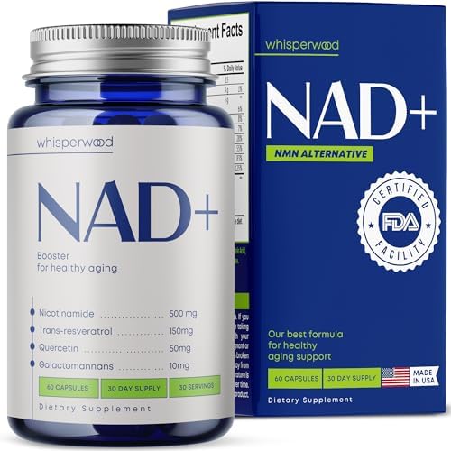Suplemento de NAD+ con Nicotinamida Ribósido, Trans Resveratrol y Quercetina – Complejo NAD Plus para Energía, Cerebro y Soporte Mitocondrial – - imagen 1