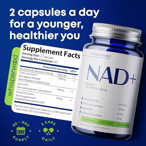 Suplemento de NAD+ con Nicotinamida Ribósido, Trans Resveratrol y Quercetina – Complejo NAD Plus para Energía, Cerebro y Soporte Mitocondrial – - imagen 5
