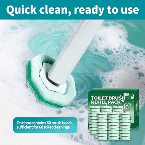 Cabezas de Cepillo de Baño 60 Piezas, Recargas para Varita de Baño Clorox, Diseño Práctico a Presión, Ideal para Uso en Casa y Comercial. - imagen 3