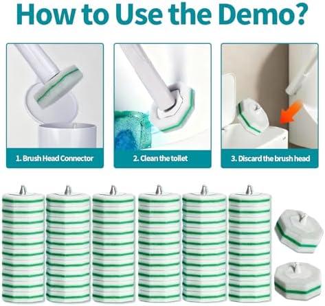 Cabezas de Cepillo de Baño 60 Piezas, Recargas para Varita de Baño Clorox, Diseño Práctico a Presión, Ideal para Uso en Casa y Comercial. - imagen 4