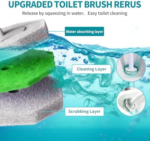 Cabezas de Cepillo de Baño 60 Piezas, Recargas para Varita de Baño Clorox, Diseño Práctico a Presión, Ideal para Uso en Casa y Comercial. - imagen 5