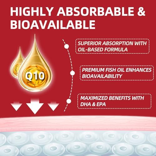CoQ10 400 mg en Softgels con PQQ y Aceite de Pescado Omega 3, Antioxidante Coenzima Q10 para la Salud del Corazón y Energía, 120 Cápsulas - imagen 4