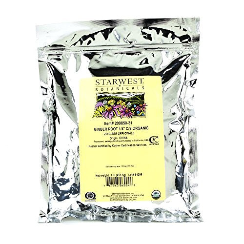 Raíz de Jengibre Orgánica Starwest Botanicals - Jengibre Seco para Té, Repostería y Cocina, Cortado y Tamizado, Especia Herbal Natural, Certificado - imagen 2