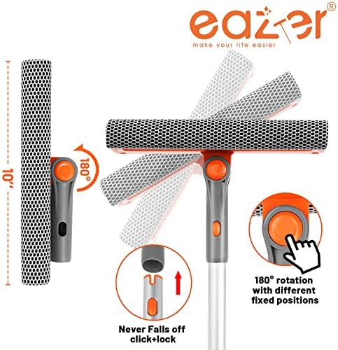 Eazer Limpiador de Ventanas Profesional de 46'', Herramienta 2 en 1 con Escobilla Rotativa y Extensión de 20'' a 46'' para Ducha y Parabrisas - imagen 2