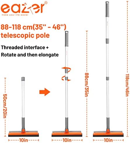 Eazer Limpiador de Ventanas Profesional de 46'', Herramienta 2 en 1 con Escobilla Rotativa y Extensión de 20'' a 46'' para Ducha y Parabrisas - imagen 3