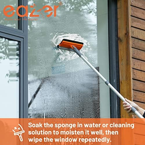 Eazer Limpiador de Ventanas Profesional de 46'', Herramienta 2 en 1 con Escobilla Rotativa y Extensión de 20'' a 46'' para Ducha y Parabrisas - imagen 4