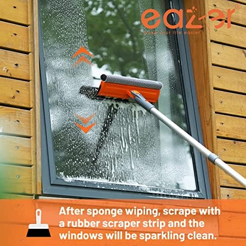 Eazer Limpiador de Ventanas Profesional de 46'', Herramienta 2 en 1 con Escobilla Rotativa y Extensión de 20'' a 46'' para Ducha y Parabrisas - imagen 5