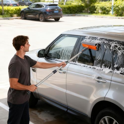 Eazer Limpiador de Ventanas Profesional de 46'', Herramienta 2 en 1 con Escobilla Rotativa y Extensión de 20'' a 46'' para Ducha y Parabrisas - imagen 6