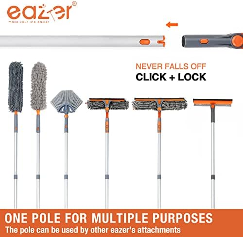 Eazer Limpiador de Ventanas Profesional de 46'', Herramienta 2 en 1 con Escobilla Rotativa y Extensión de 20'' a 46'' para Ducha y Parabrisas - imagen 8