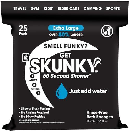 Esponjas Desechables Skunky XL 82% Más Grandes, Limpieza Sin Ducha, Solo Agrega Agua, Ideal para Gimnasio, Cuidado de Ancianos y Niños - imagen 4