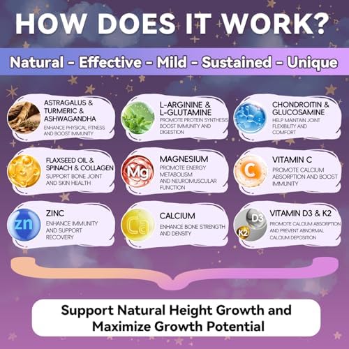 Gomitas Crasye para Crecimiento en Niños y Adolescentes - Calcio, Vitamina D3 + K2, Zinc, Magnesio, L-Arginina - Multivitamínicos para Huesos y - imagen 4