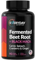 Cápsulas Orgánicas de Remolacha Fermentada y Maca Negra EVERYDAY NUTRITION con Zanahoria, Espinaca, Arándano y Jengibre | Superalimento para Energía - imagen 1