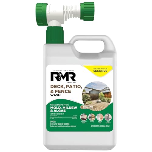 Limpiador RMR para Decks, Patios y Cercas - Removedor de Manchas Comercial para Moho, Mildiu y Algas, Botella de 64 Onzas con Adaptador para Manguera - imagen 1