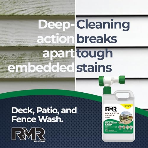 Limpiador RMR para Decks, Patios y Cercas - Removedor de Manchas Comercial para Moho, Mildiu y Algas, Botella de 64 Onzas con Adaptador para Manguera - imagen 8