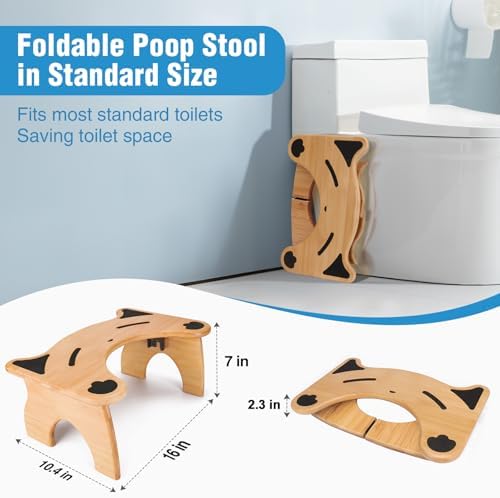Taburete de Bambú JLKCTHH para Baño, Escalón Plegable de 7 Pulgadas con Almohadillas Antideslizantes - imagen 7