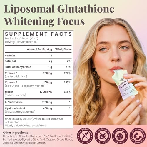 Glutatión Liposomal Líquido 1000mg – Suplemento de Alta Absorción – Apoyo Antioxidante y para la Piel – Fórmula de Belleza para Mujeres – Sabor - imagen 7