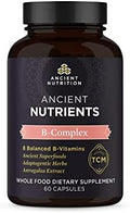 Suplemento de Complejo de Vitamina B Ancient Nutrition, 8 Vitaminas B Balanceadas, Apoya Niveles de Energía Saludables, Hierbas Adaptogénicas, - imagen 1