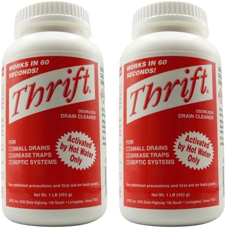 Limpiador de Drenaje Sin Olores Thrift T-100 – Activo con Agua Caliente para Drenajes Pequeños, Trampas de Grasa, Sistemas Sépticos y Líneas de - imagen 1