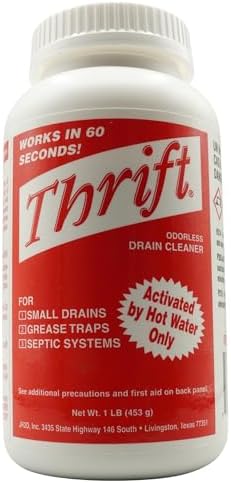 Limpiador de Drenaje Sin Olores Thrift T-100 – Activo con Agua Caliente para Drenajes Pequeños, Trampas de Grasa, Sistemas Sépticos y Líneas de - imagen 2