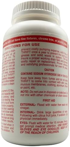 Limpiador de Drenaje Sin Olores Thrift T-100 – Activo con Agua Caliente para Drenajes Pequeños, Trampas de Grasa, Sistemas Sépticos y Líneas de - imagen 4