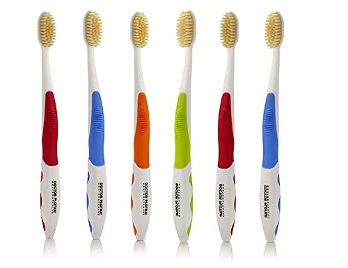 Cepillos de Dientes MOUTHWATCHERS para Adultos, Paquete de 6, Set Manual Ultra Limpio para Dientes y Encías Sensibles, por Dr. Plotka, Colores - imagen 1