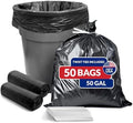 Bolsas de Basura Reli de 50 Galones (50 Piezas) | Negras | Con Cierres de Torniquete | Extra Resistentes, Impermeables y de Uso Rudo | Ideales para - imagen 1