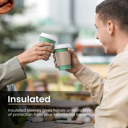 Mangas para Café Homelance 500 Pzs – Fundas de Papel Kraft Corrugado para Tazas de 12oz, 16oz, 20oz, 22oz y 24oz – Reciclables y Desechables – - imagen 4