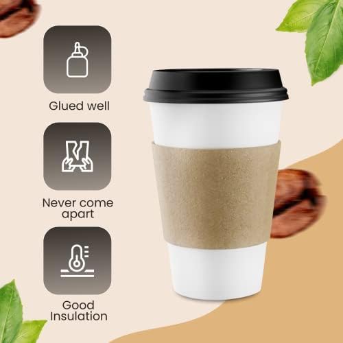 Mangas para Café Homelance 500 Pzs – Fundas de Papel Kraft Corrugado para Tazas de 12oz, 16oz, 20oz, 22oz y 24oz – Reciclables y Desechables – - imagen 5
