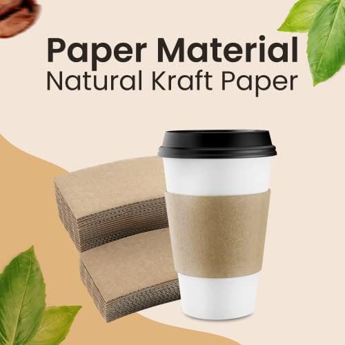 Mangas para Café Homelance 500 Pzs – Fundas de Papel Kraft Corrugado para Tazas de 12oz, 16oz, 20oz, 22oz y 24oz – Reciclables y Desechables – - imagen 6