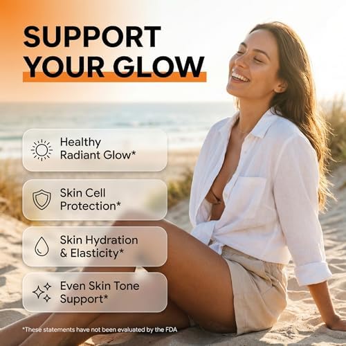 Gomitas Bronceadoras Sunless Glow con Licopeno, Beta Caroteno, Astaxantina, Vitaminas C, D, E, Semilla de Lino y Amla, 60 piezas, Sabor Fresa-Banana - imagen 2