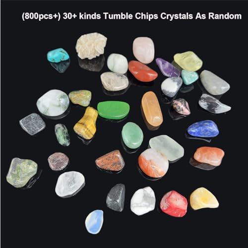 Set de 800 Piezas de Gemas y Cristales (1.36 kg), 30 Tipos de Rocas y Minerales, Kit de Ciencia, Colección de Rocas para Niños, Cristales Pulidos y - imagen 3