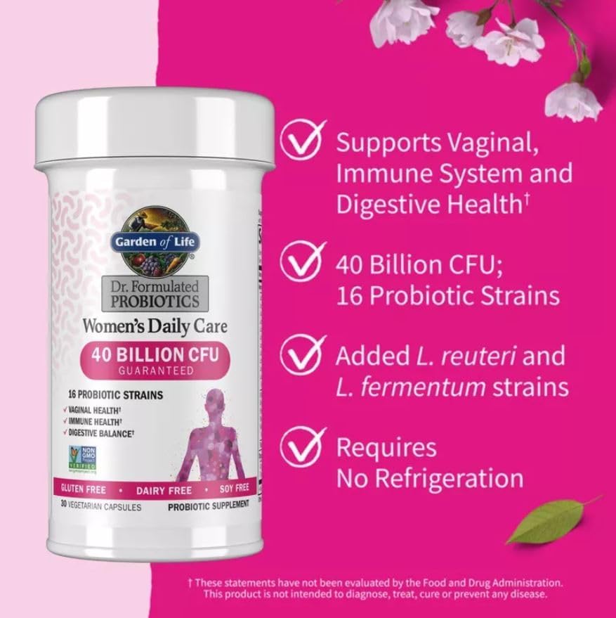 Garden of Life Dr. Formulated Probioticos Diarios para Mujeres, Vitaminas para Salud Digestiva e Inmunidad, 30 Cápsulas - imagen 4