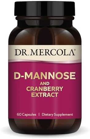 Suplemento de Salud del Tracto Urinario Dr. Mercola D-Mannose y Extracto de Arándano, 1,000 mg D-Mannose y 400 mg Arándano, 60 Cápsulas Sin OGM y Sin - imagen 1
