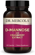 Suplemento de Salud del Tracto Urinario Dr. Mercola D-Mannose y Extracto de Arándano, 1,000 mg D-Mannose y 400 mg Arándano, 60 Cápsulas Sin OGM y Sin - imagen 1